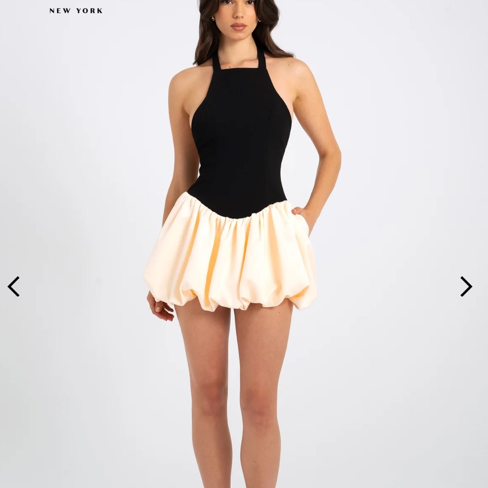 Yaira Backless Drop Waist Mini Bubble Dress New Without Tags